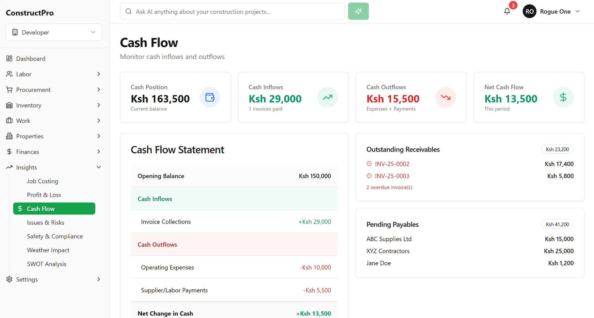 Financial Control Center screenshot