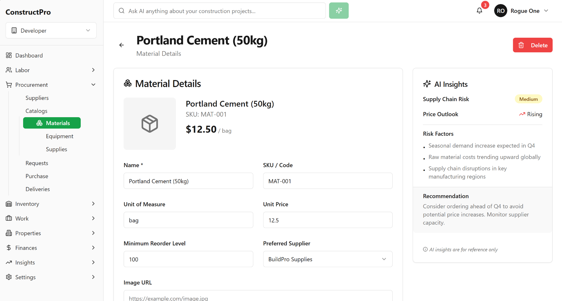 Procurement & Inventory screenshot