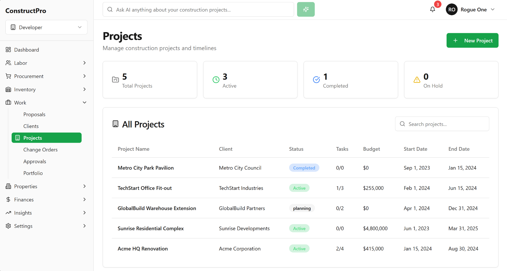 Project & Work Management screenshot